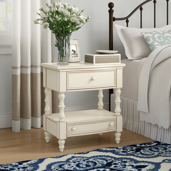 Birch Lane™ Rayshawn 2 Drawer Antique White Nightstand & Reviews Wayfair